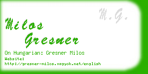 milos gresner business card